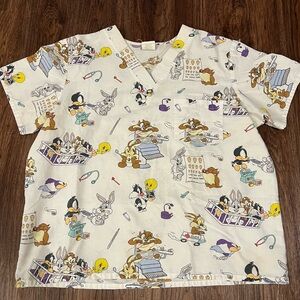 Vintage Looney Tunes baby looney tunesCharacter Print Scrub Top